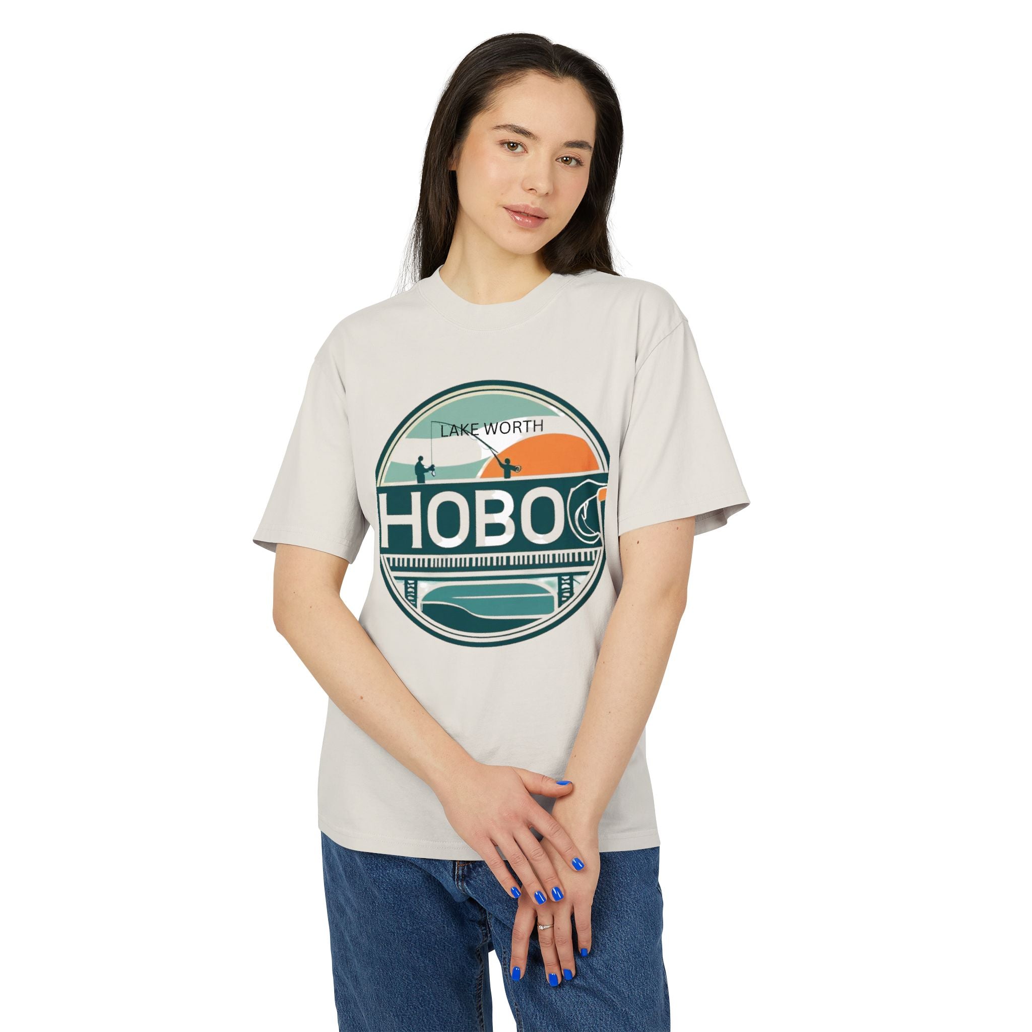 Lake Worth Hobo Tee, Vintage Vibe Unisex Heavy Faded Tee, Casual T-Shirt for Travelers, Gift for Adventurers, Summer Attire