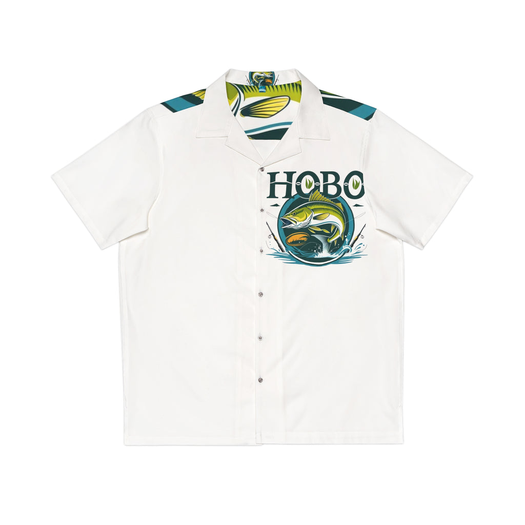 Men's Hawaiian Shirt with Fishing Design, Summer Vibes, Vacation Wear, Beach Shirt, Outdoor Adventure Clothing, Perfect Gift for Fishermen