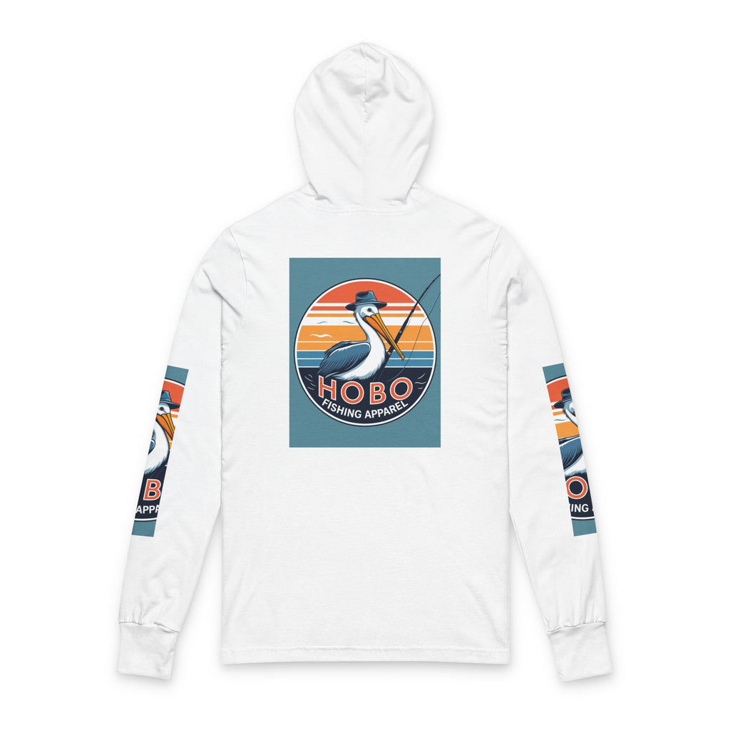 Hobo Fishing Apparel Unisex Hooded Long Sleeve Tee, Outdoor Hoodie, Fishing Shirt, Gift for Anglers, Summer Apparel