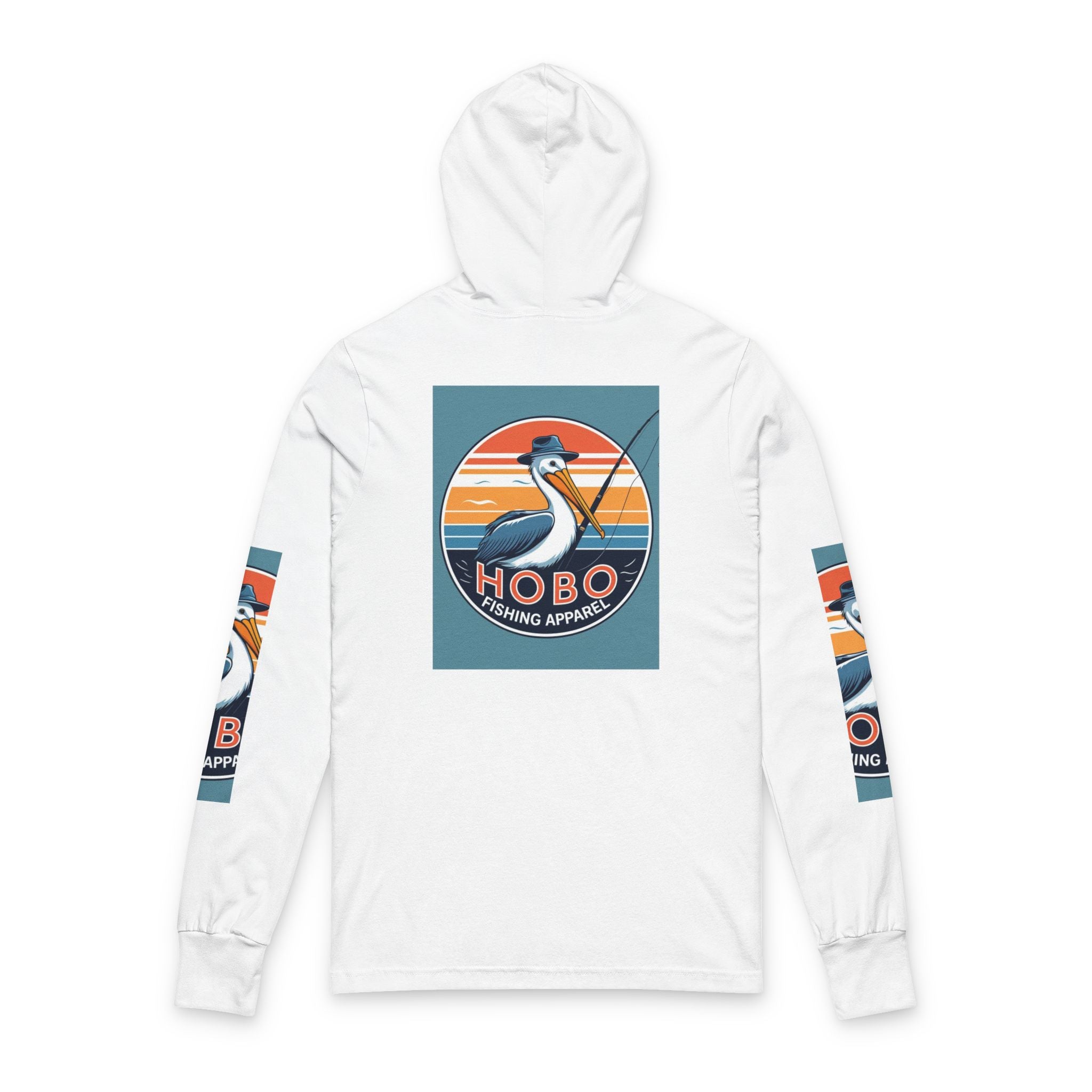 Hobo Fishing Apparel Unisex Hooded Long Sleeve Tee, Outdoor Hoodie, Fishing Shirt, Gift for Anglers, Summer Apparel