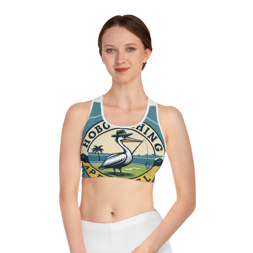 Hobo Fishing Sports Bra, Activewear for Fisherwomen, Eco-Friendly Yoga Bra, Beach Fashion, Gift for Outdoorsy Friends