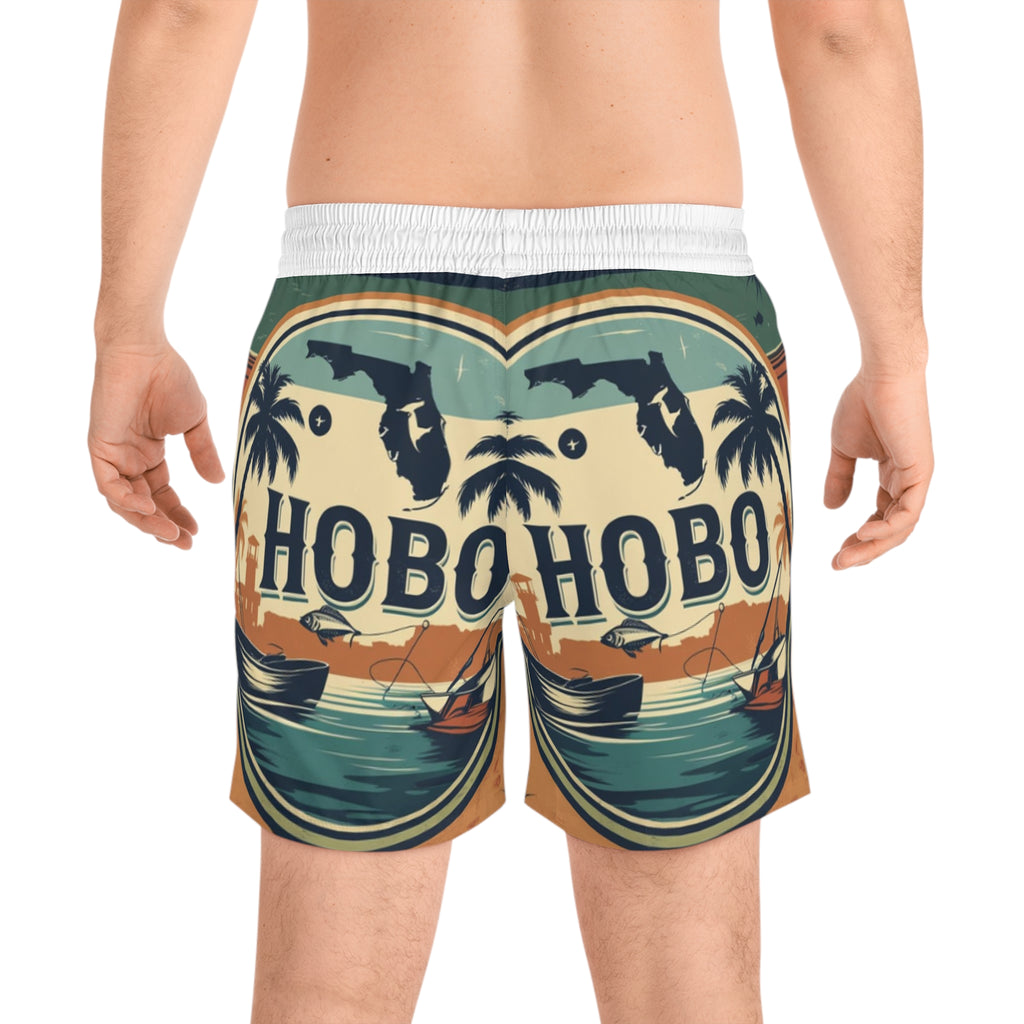 Men's Tropical Swim Shorts, Fun Beach Wear, Relaxing Summer Vibes, Perfect for Vacation, Stylish Swim Trunks