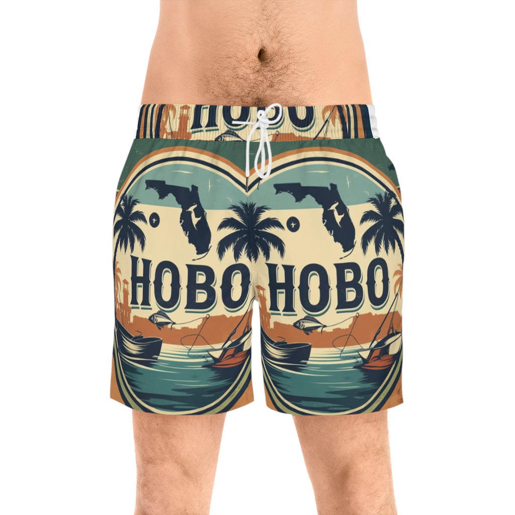 Men's Tropical Swim Shorts, Fun Beach Wear, Relaxing Summer Vibes, Perfect for Vacation, Stylish Swim Trunks