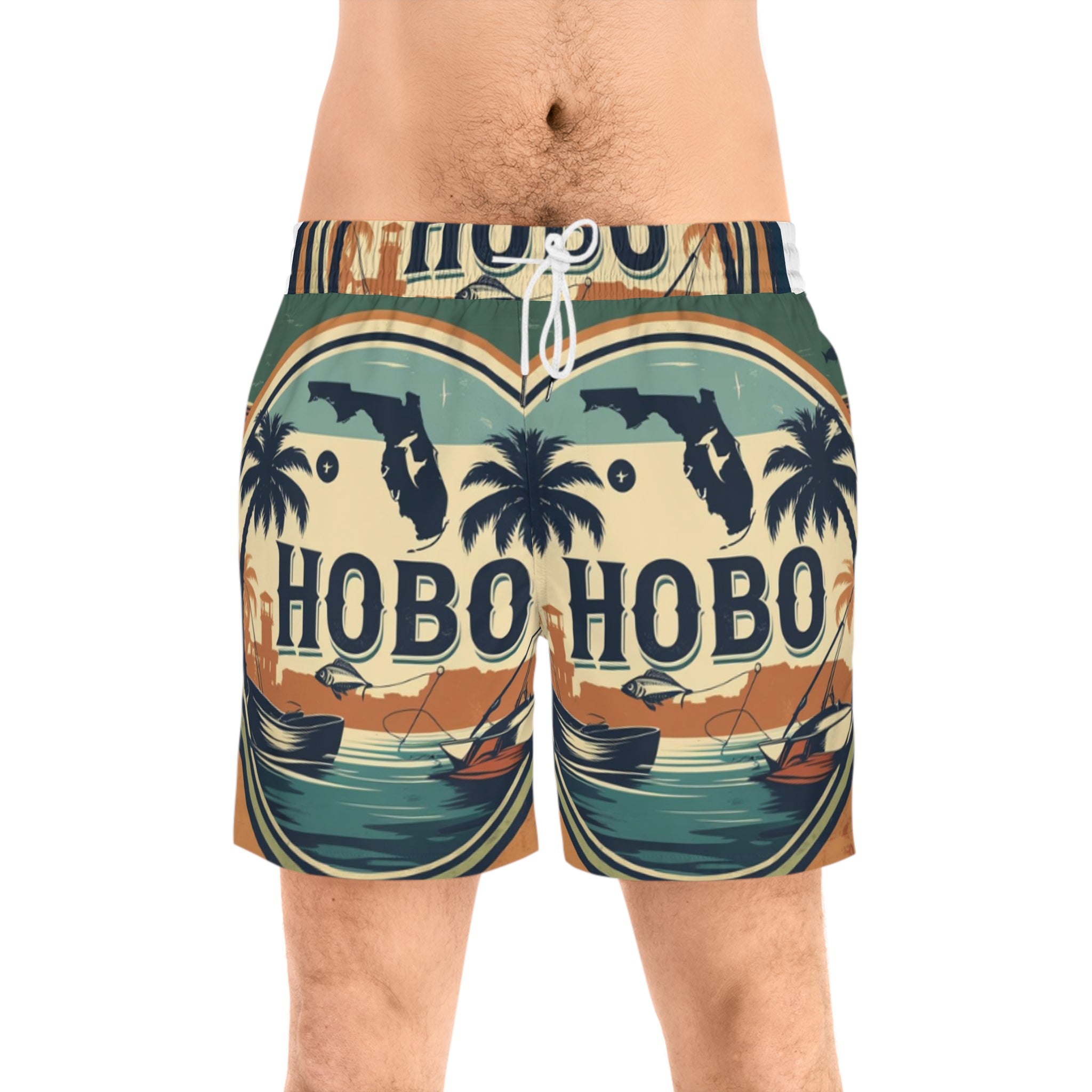 Men's Tropical Swim Shorts, Fun Beach Wear, Relaxing Summer Vibes, Perfect for Vacation, Stylish Swim Trunks