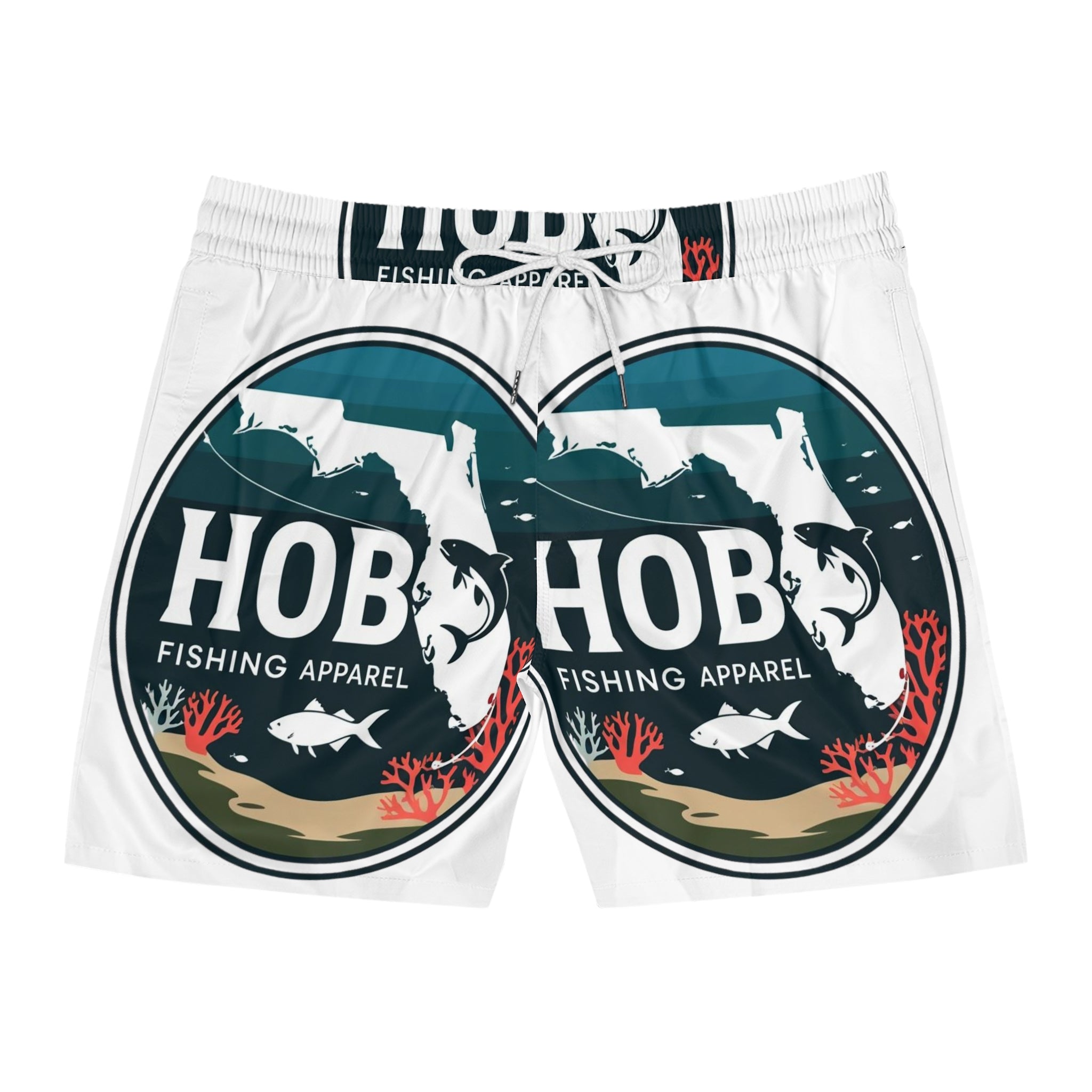 Men's Fishing Swim Shorts, Ocean Vibes Swim Trunks, Beachwear for Anglers, Summer Swim Shorts, Outdoor Activity Shorts