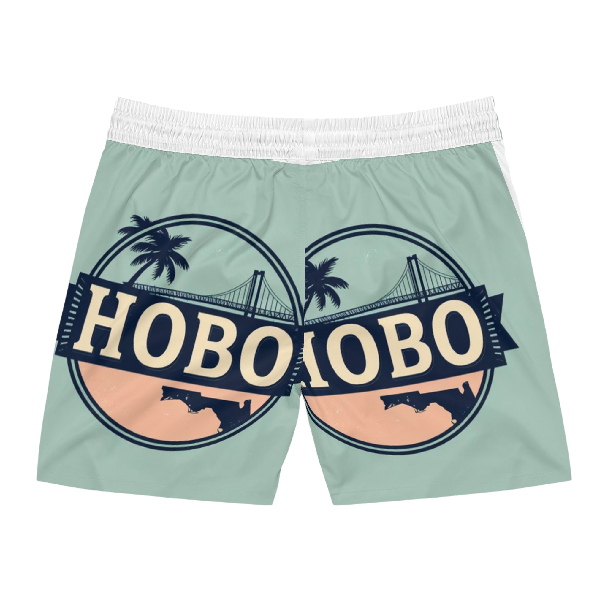 Men's Mid-Length Swim Shorts - Summer Vibes, Beachwear, Vacation Essentials, Pool Party Gear, Retro Style, Hobos Design