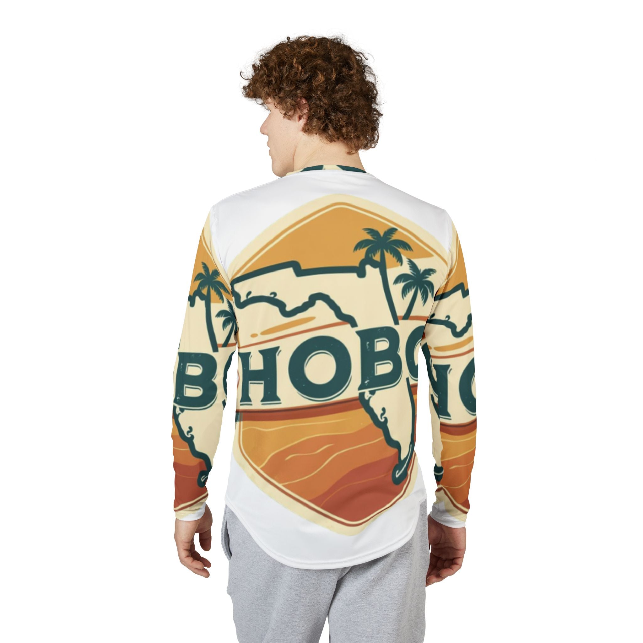 Men's UV Protection Long Sleeve Shirt, Tropical Beachwear, Outdoor Sports Apparel, Summer Fashion, Sun Protection Top