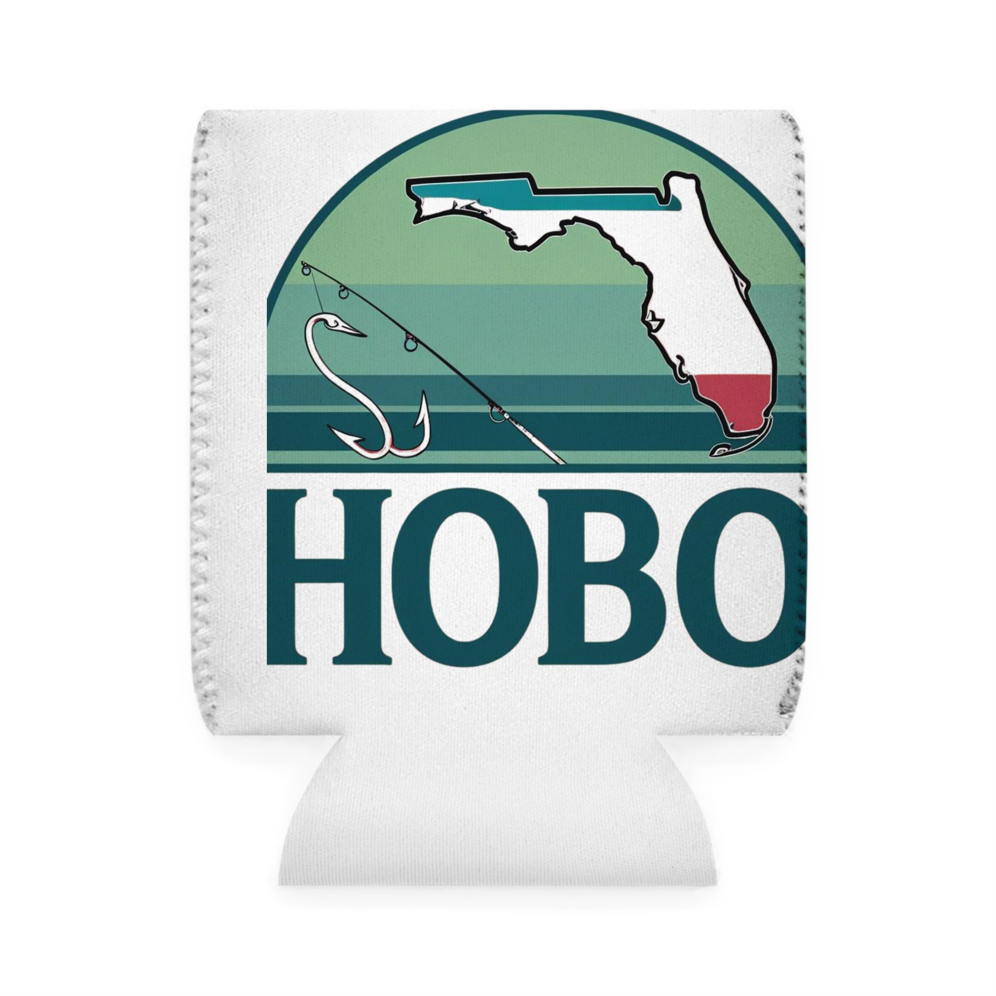 Florida Hobo Can Cooler Sleeve, Beach Day Accessories, Summer Party Favor, Fishing Enthusiast Gift, Personalized Drink Holder