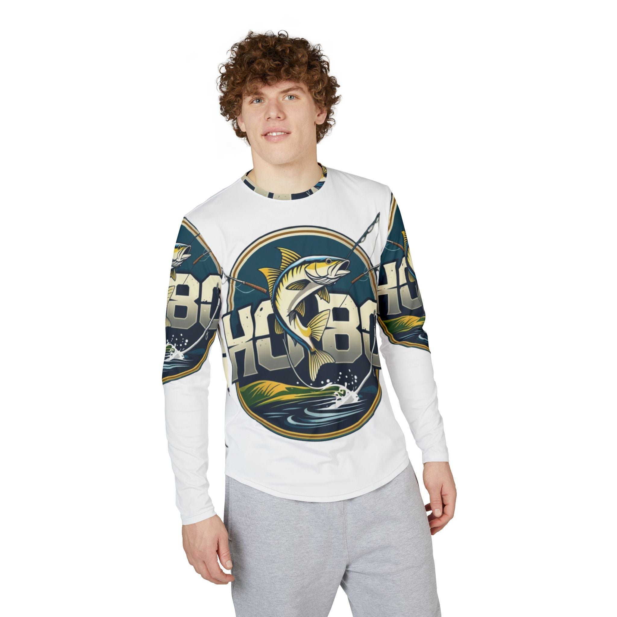 Men's UV Protection Fishing Shirt, Long Sleeve Tee for Outdoor Adventures, Summer Fishing Apparel, Active Lifestyle Top, Gift for Fisherman