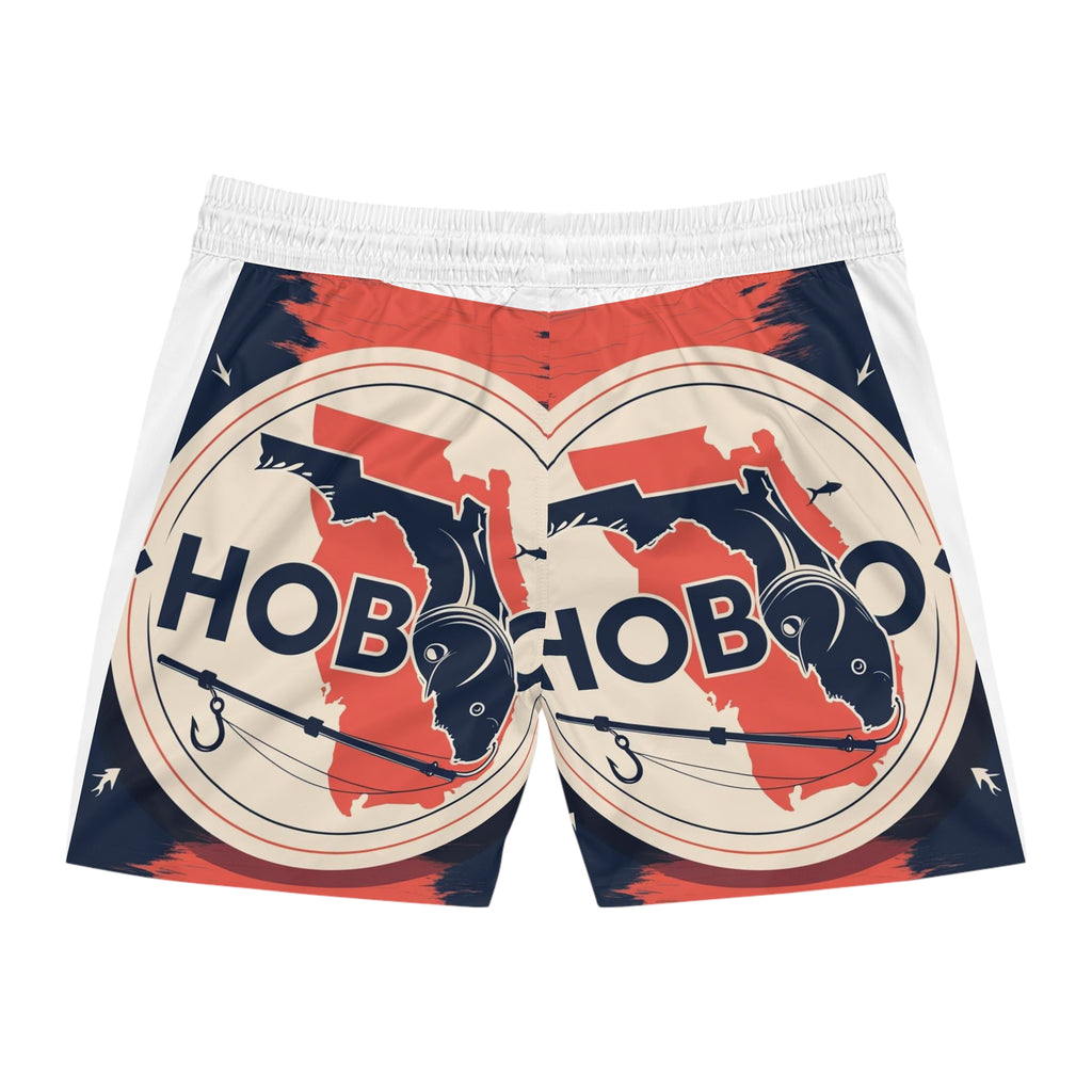 Men's Swim Shorts - Hobo Florida Design, Summer Swimwear, Beachwear, Vacation Attire, Unique Swim Trunks