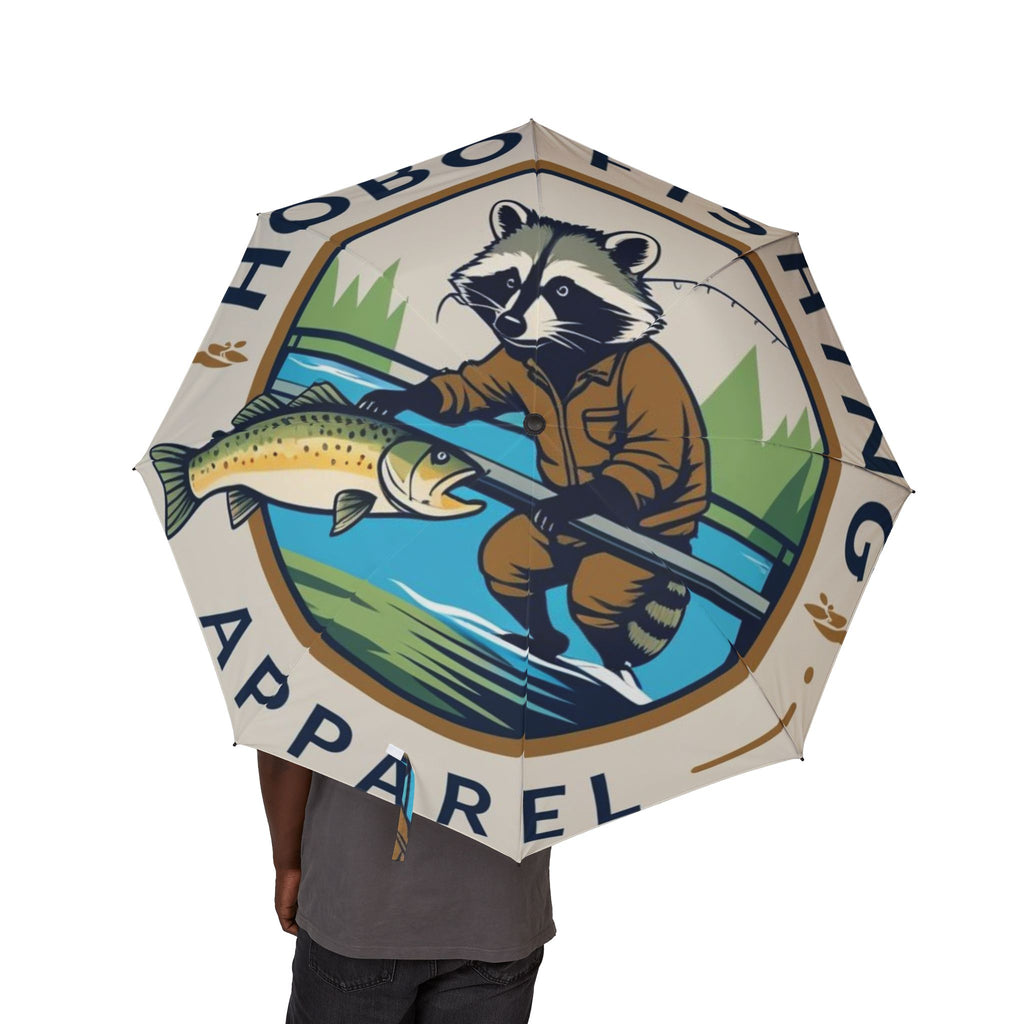 Fishing-Themed Semi-Automatic Foldable Umbrella - Perfect for Outdoors, Gifts for Fishermen, Rainy Days, Beach Days, Summer Adventures