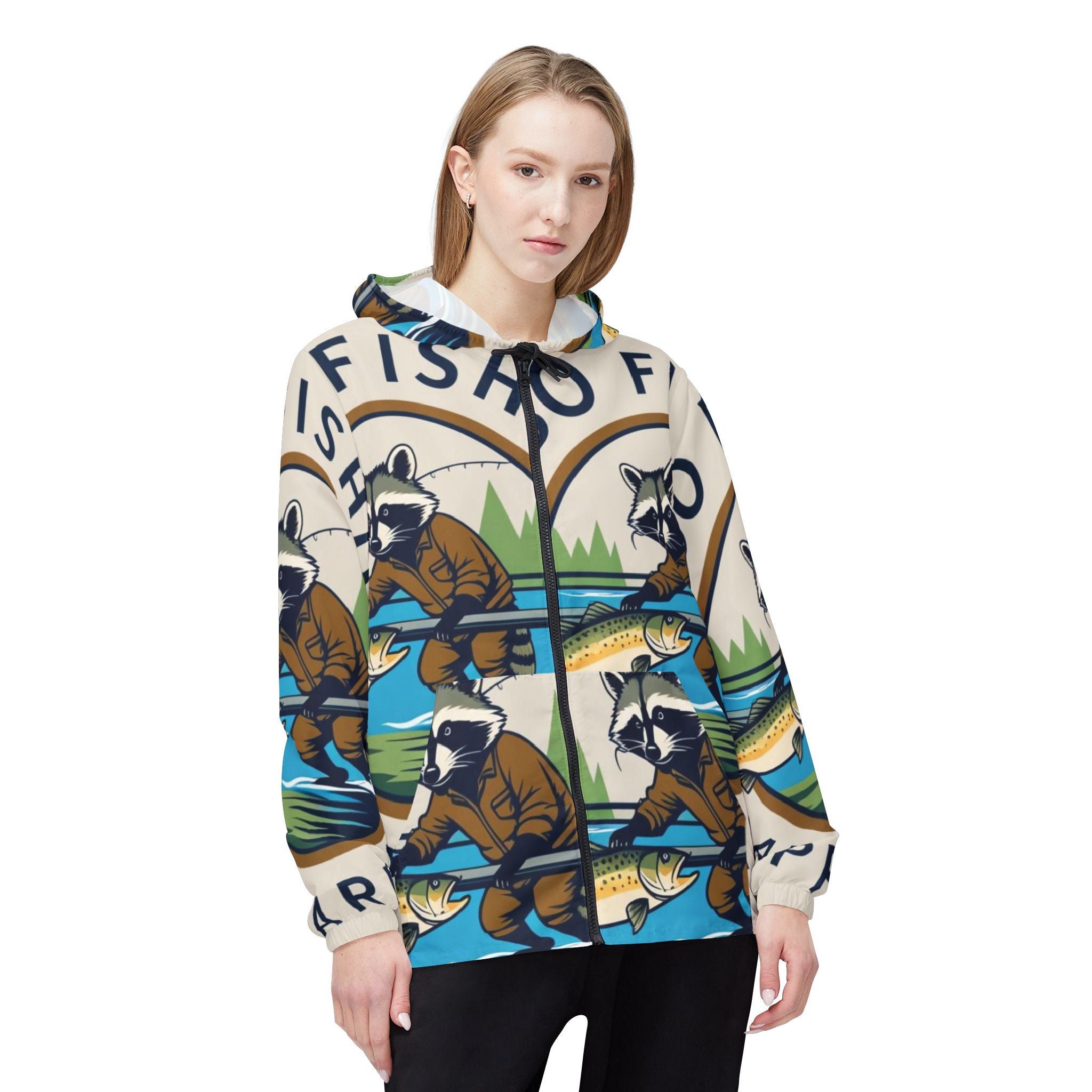 Tropical Windbreaker Jacket, Retro Beach Design, Unisex Raincoat, Summer Travel Gear, Surfing Gift, Festival Outerwear