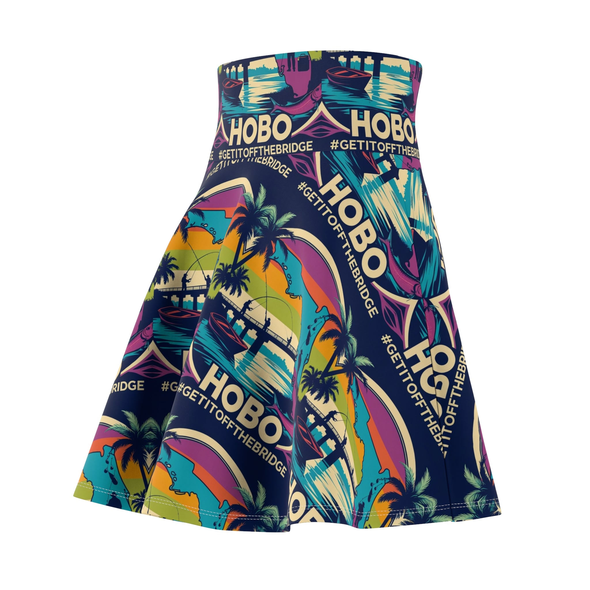 Vibrant Women's Skater Skirt, Colorful Summer Fashion, Tropical Vibes, Casual Everyday Wear, Special Occasion, Festive Beach Style