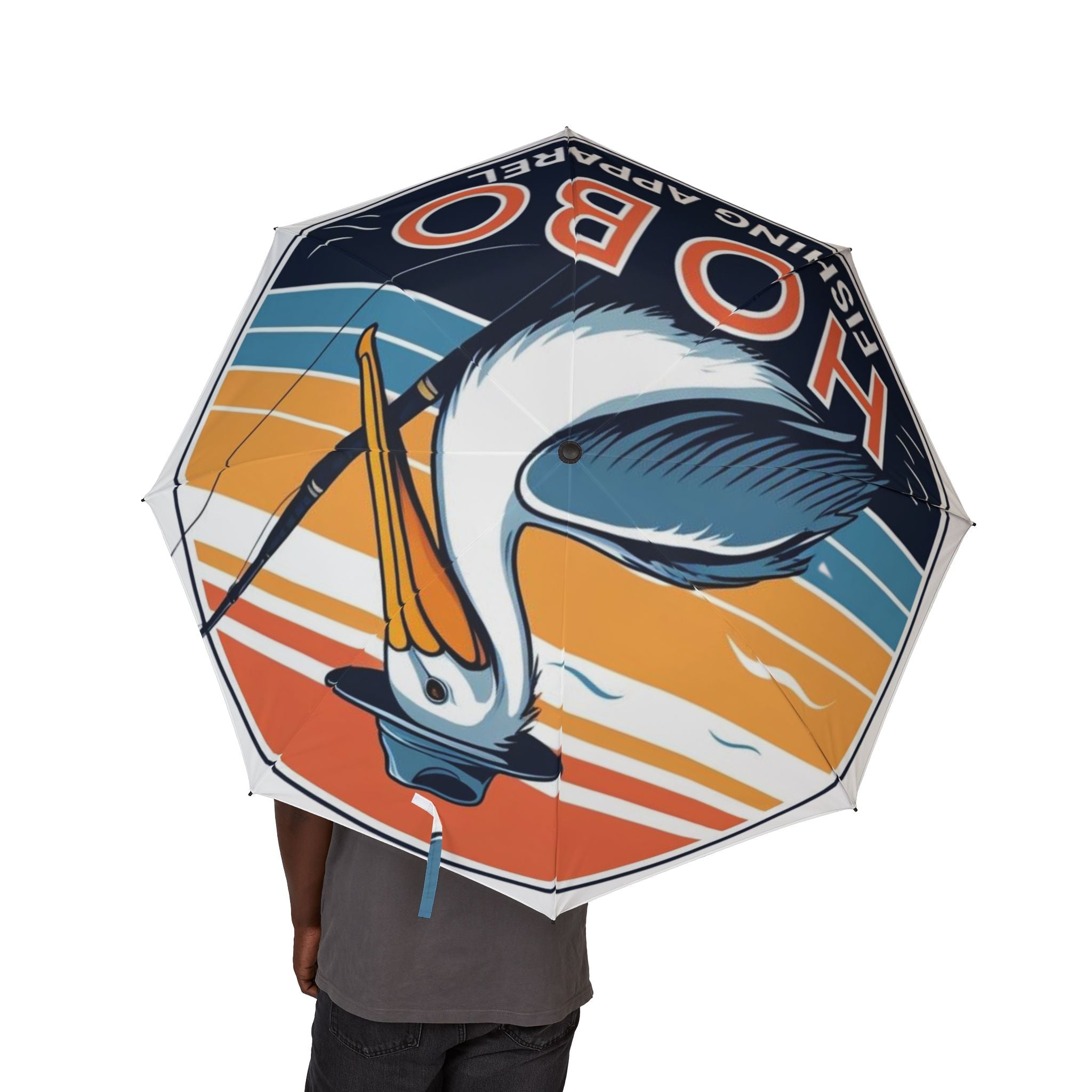 Colorful Fishing-Themed Umbrella for Outdoor Lovers, Stylish Rain Gear, Perfect for Hikers, Campers, or Everyday Use