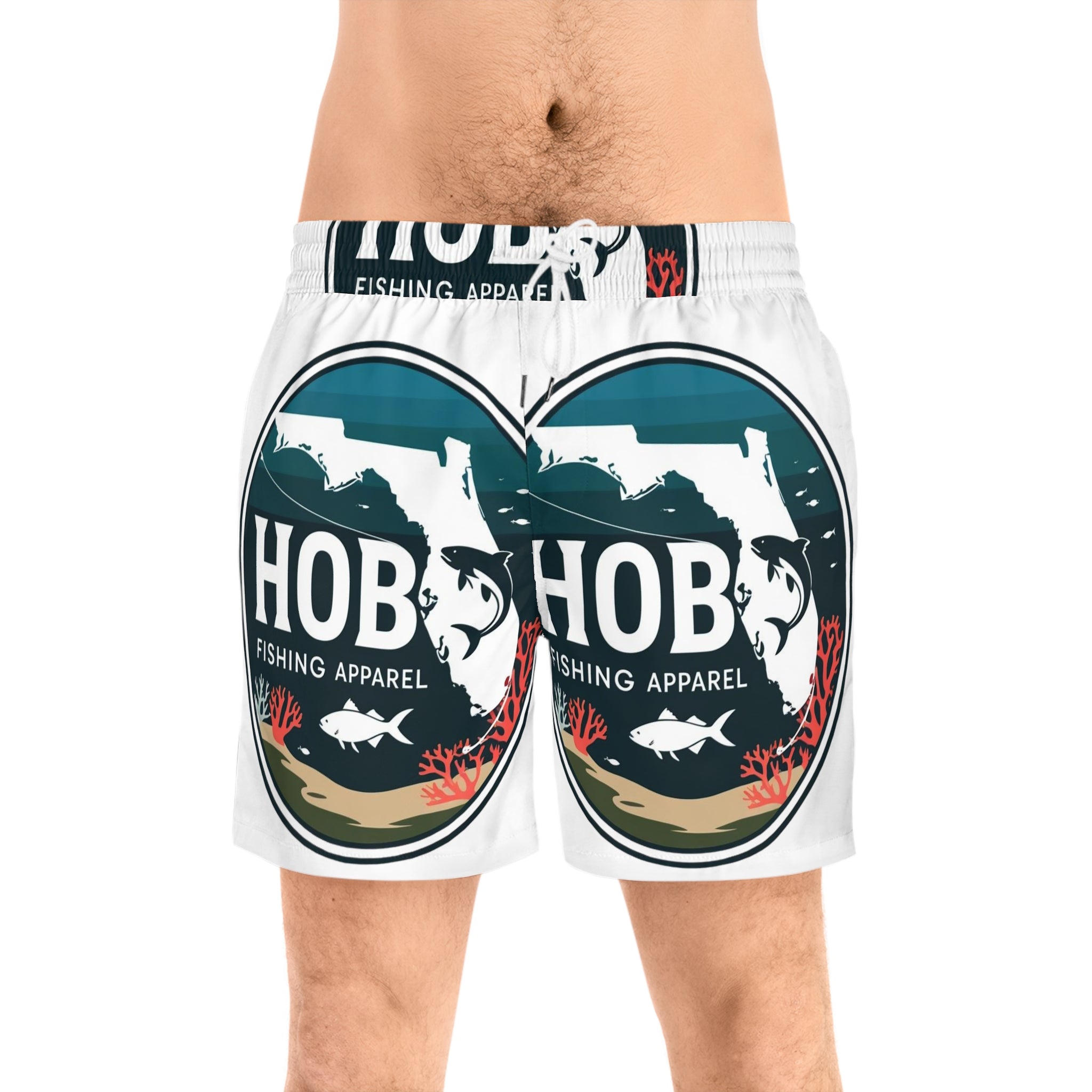 Men's Fishing Swim Shorts, Ocean Vibes Swim Trunks, Beachwear for Anglers, Summer Swim Shorts, Outdoor Activity Shorts