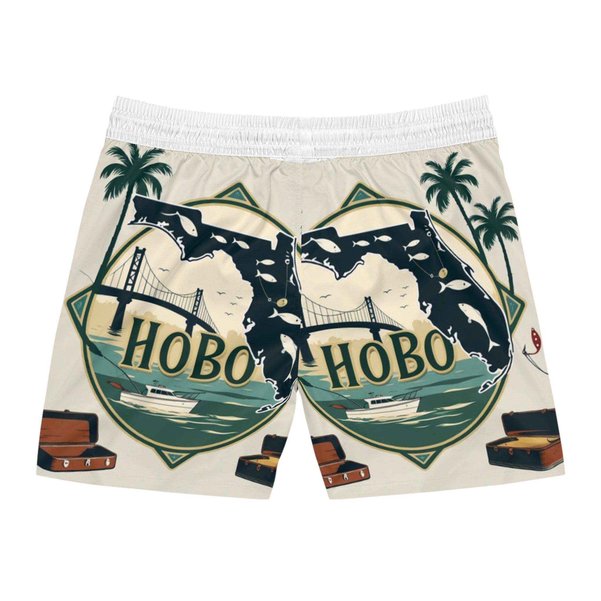 Men's Vibrant Florida Print Swim Shorts | Beachwear, Summer Vibes, Travel Essentials, Pool Party Outfit, Gift for Him