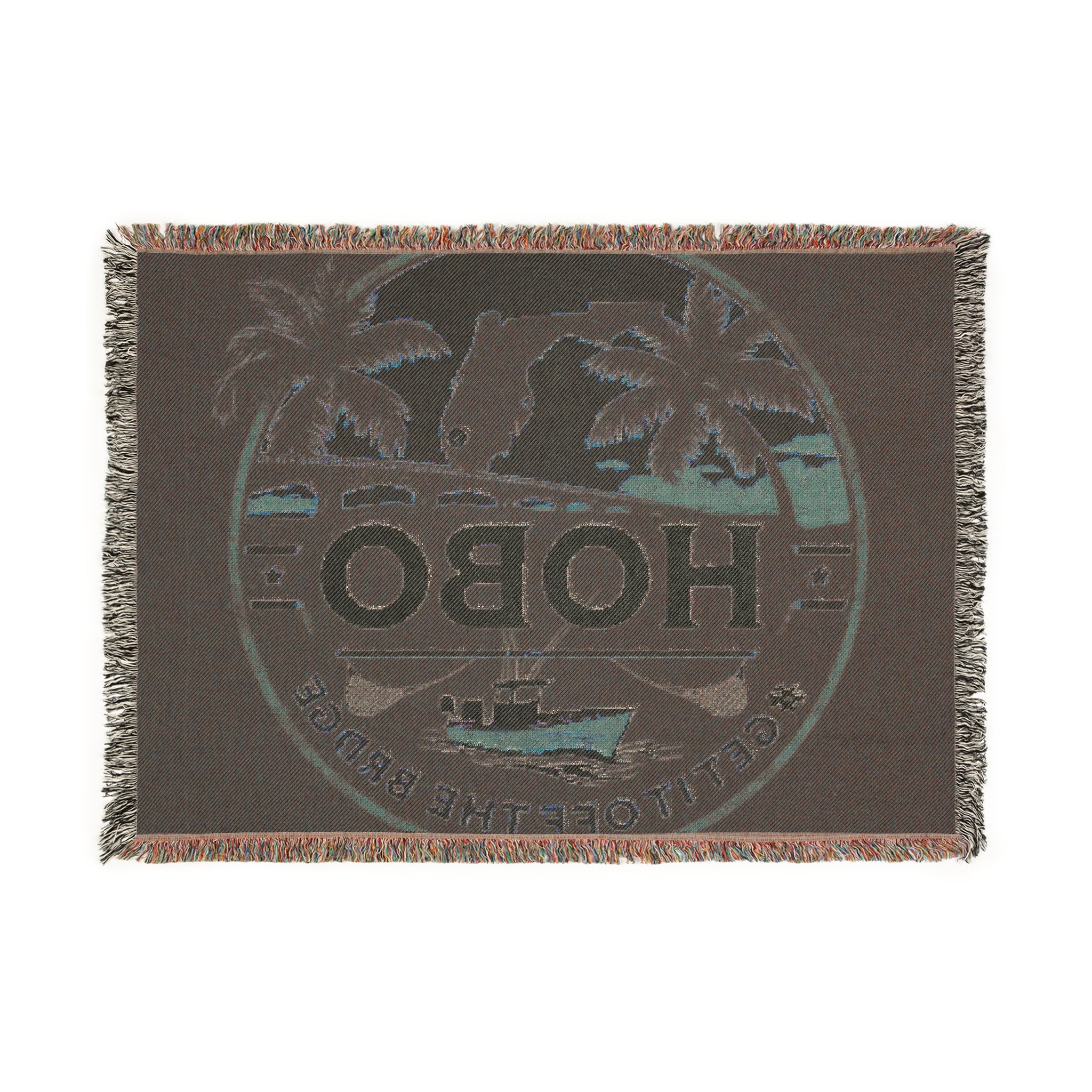 Cozy Retro Woven Blanket with Hobo Design for Beach Lovers, Perfect for Home Decor, Gift for Friends, Camping, and Cozy Nights