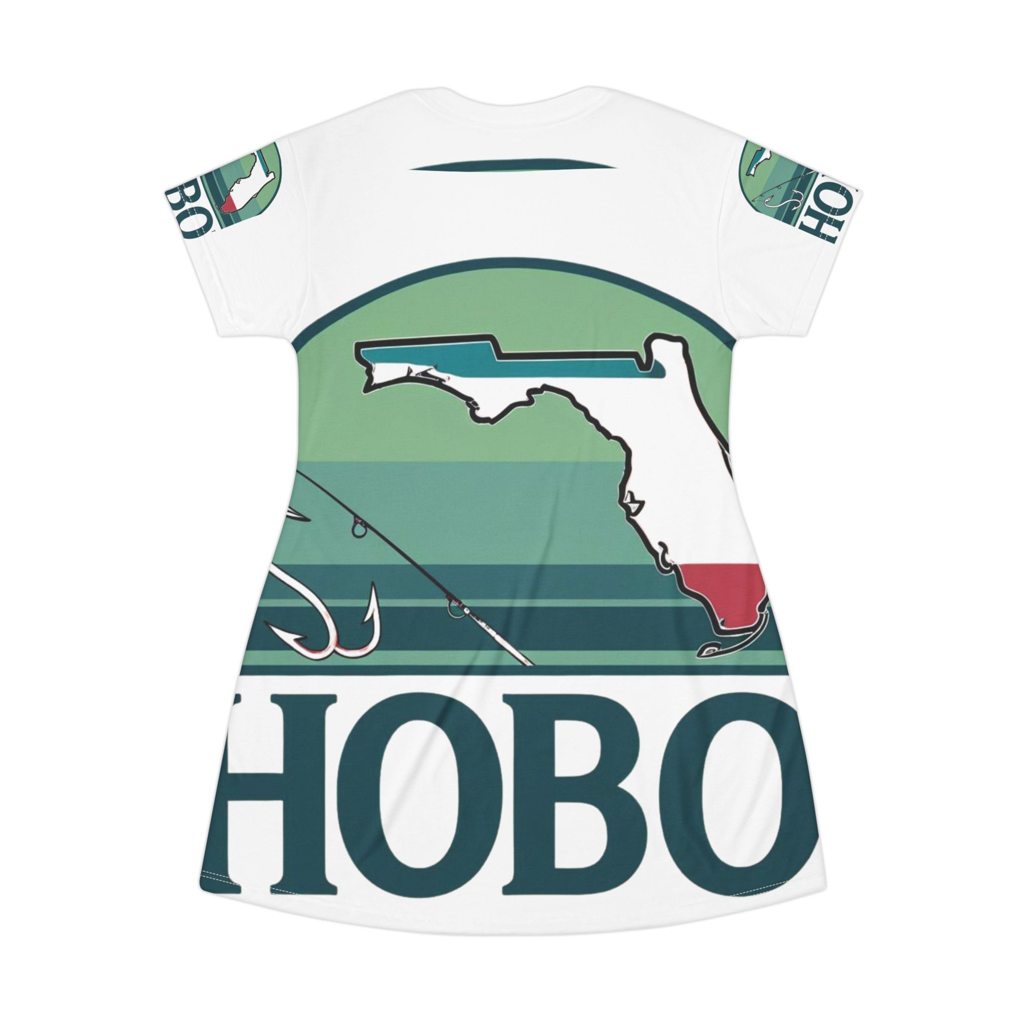 Florida Hobo T-Shirt Dress - Casual Summer Outfit, Bohemian Style Dress, Beach Wear, Vacation Dress, Unique Gift Idea