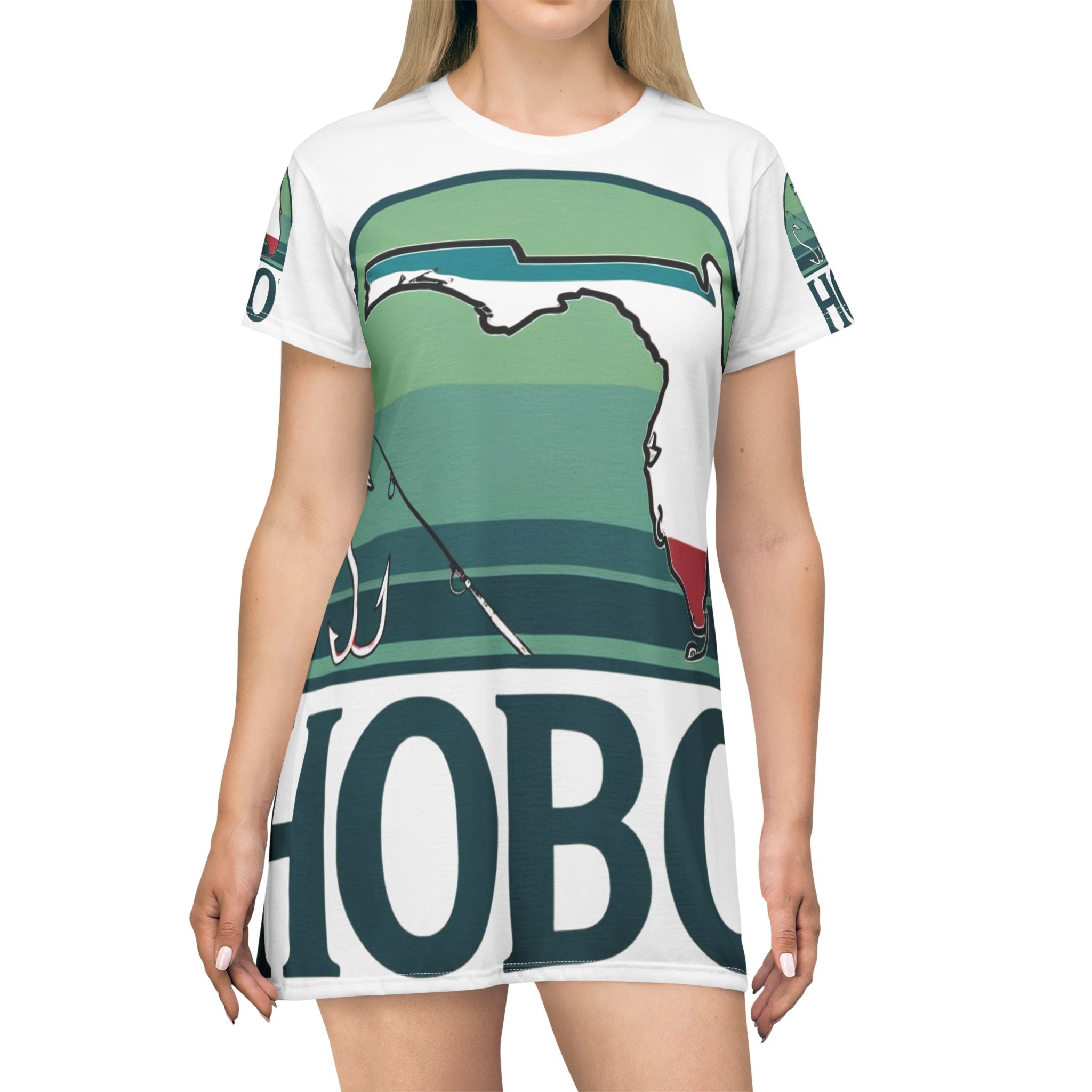 Florida Hobo T-Shirt Dress - Casual Summer Outfit, Bohemian Style Dress, Beach Wear, Vacation Dress, Unique Gift Idea