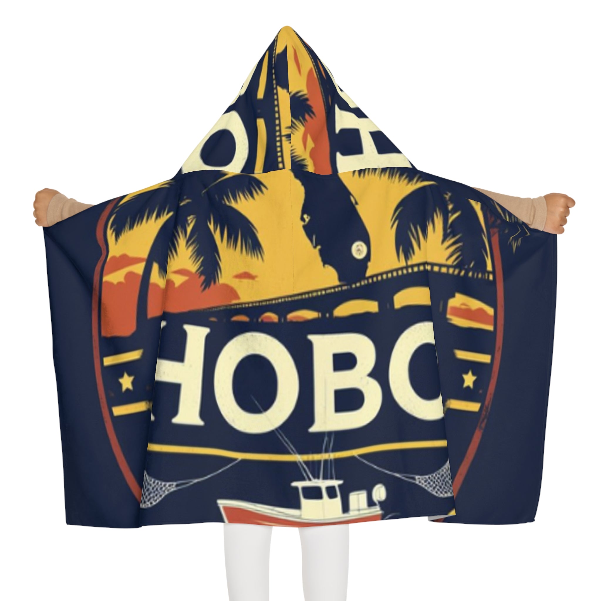 Youth Hooded Towel with Fun Vintage Design, Perfect for Beach Days, Gifts for Kids, Pool Parties, Summer Vacations, Personalized Bath Time