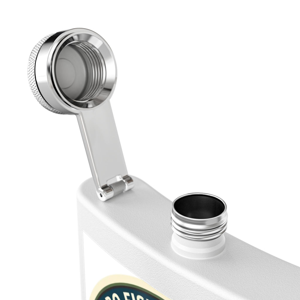 Fishing Flask Gift for Outdoorsy Friends, Camping Gear, Hobo Fishing Apparel, Adventure Flask for Men, Unique Beer Flask