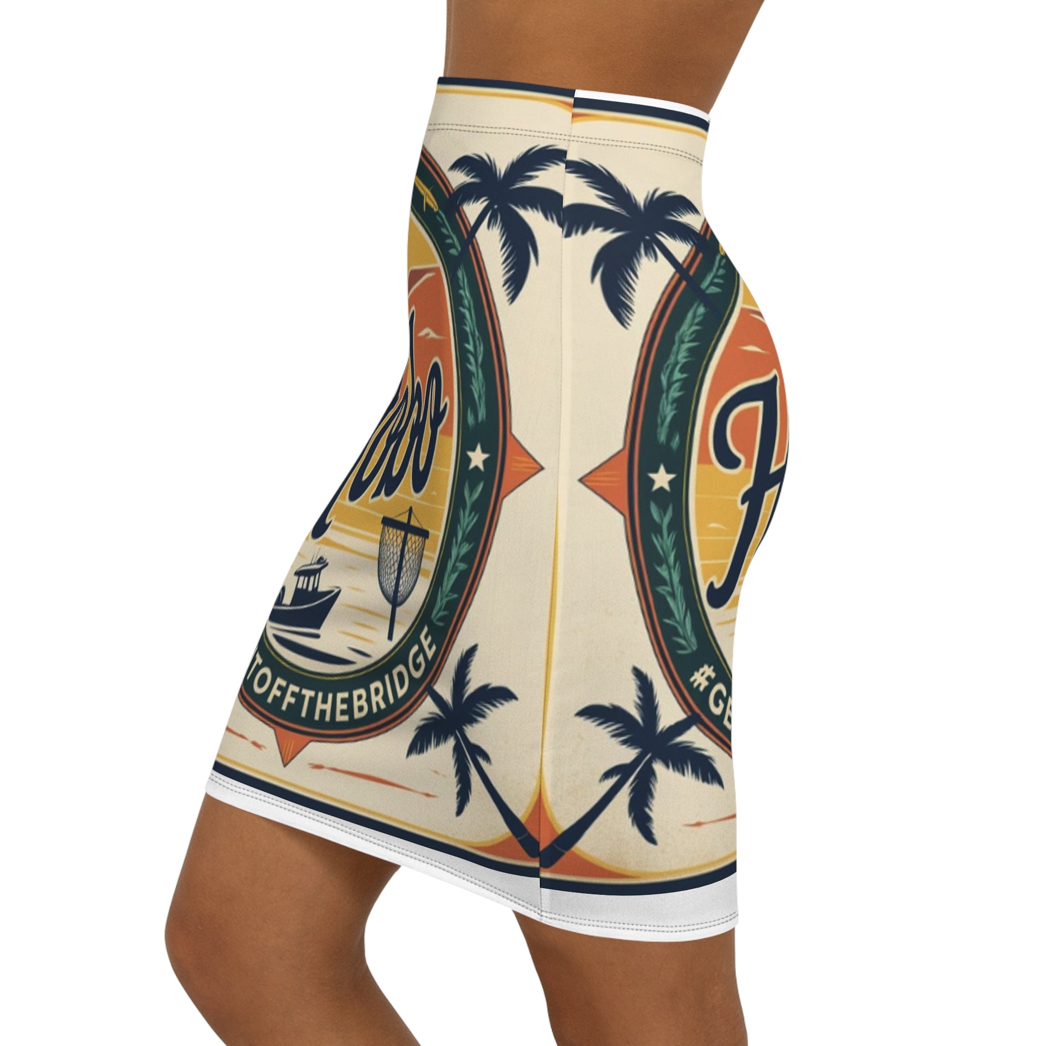 Women's Mid-Waist Pencil Skirt (AOP)