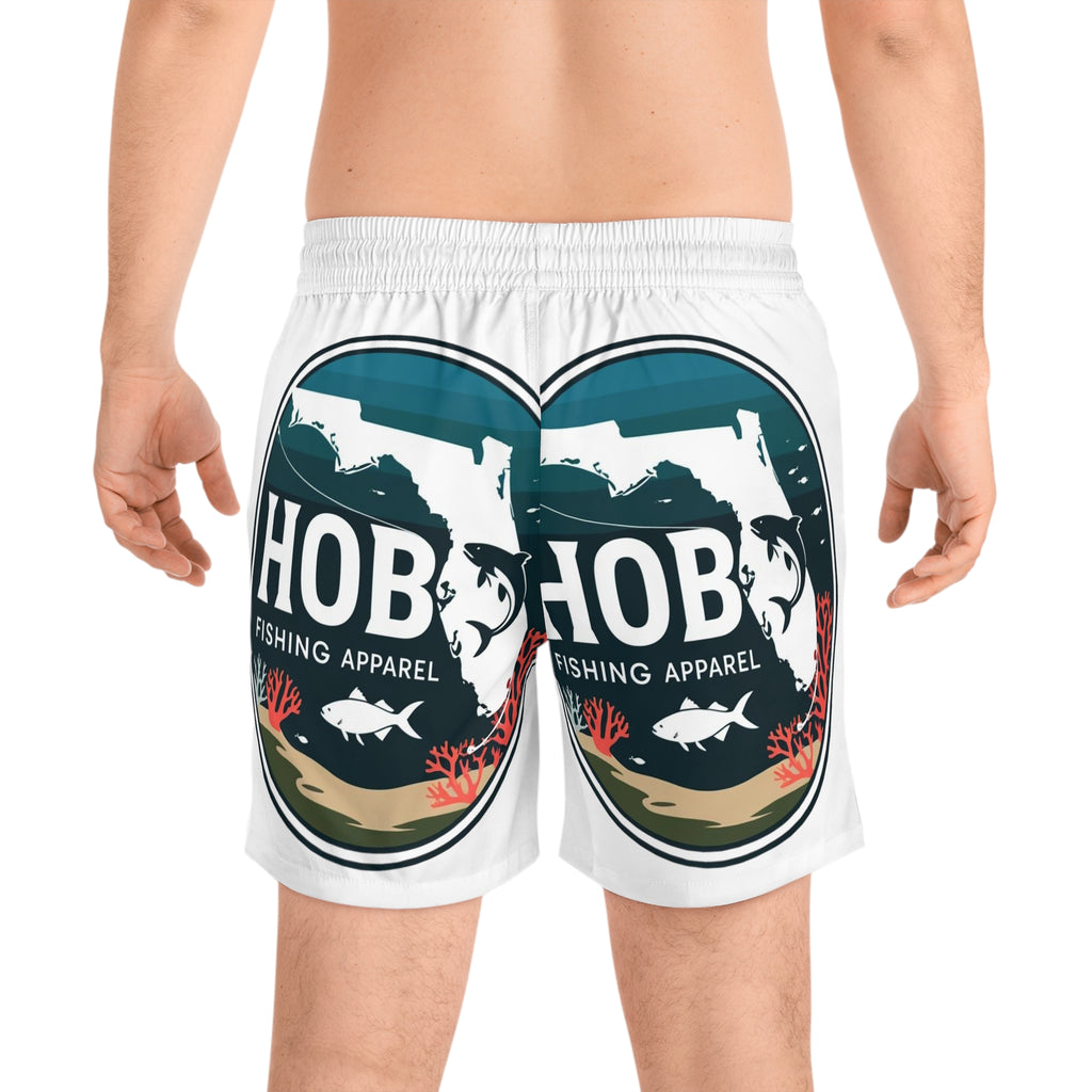 Men's Fishing Swim Shorts, Ocean Vibes Swim Trunks, Beachwear for Anglers, Summer Swim Shorts, Outdoor Activity Shorts