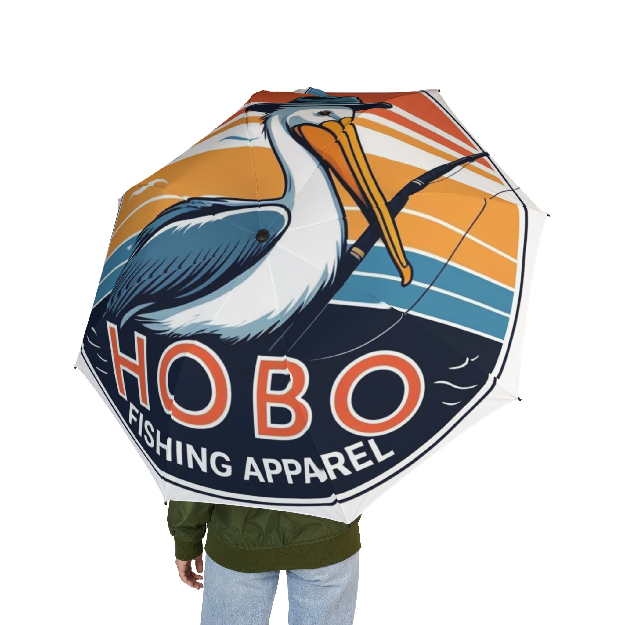 Colorful Fishing-Themed Umbrella for Outdoor Lovers, Stylish Rain Gear, Perfect for Hikers, Campers, or Everyday Use