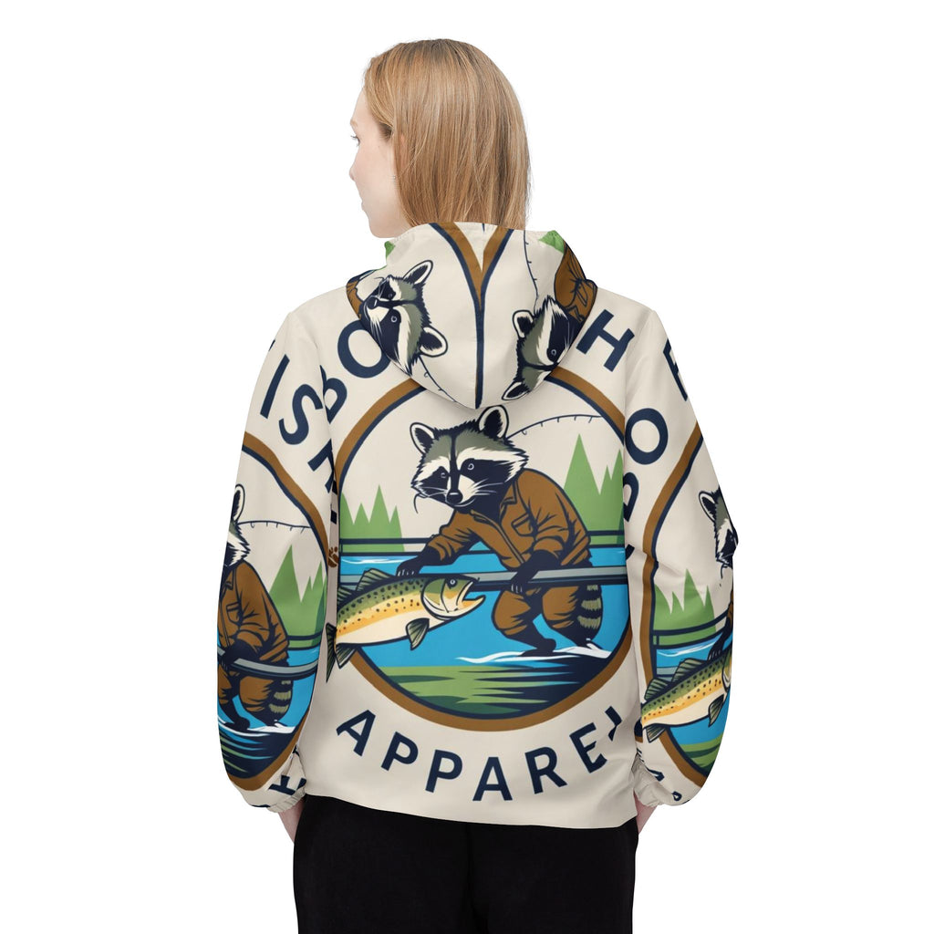 Tropical Windbreaker Jacket, Retro Beach Design, Unisex Raincoat, Summer Travel Gear, Surfing Gift, Festival Outerwear