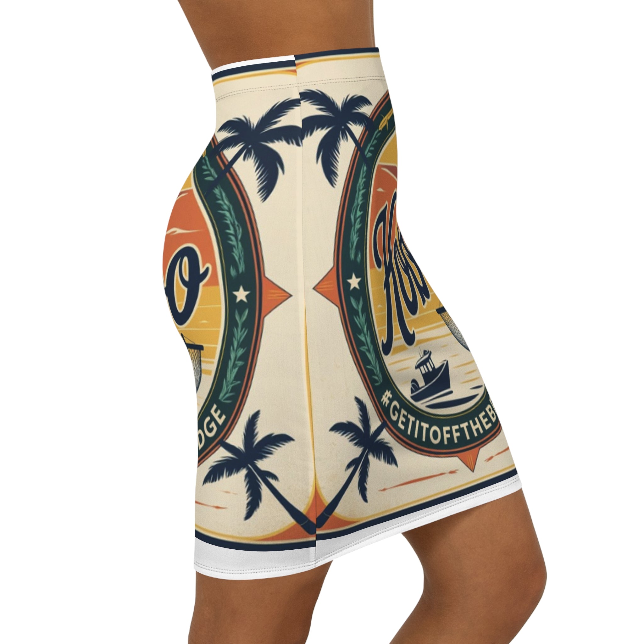 Women's Mid-Waist Pencil Skirt (AOP)