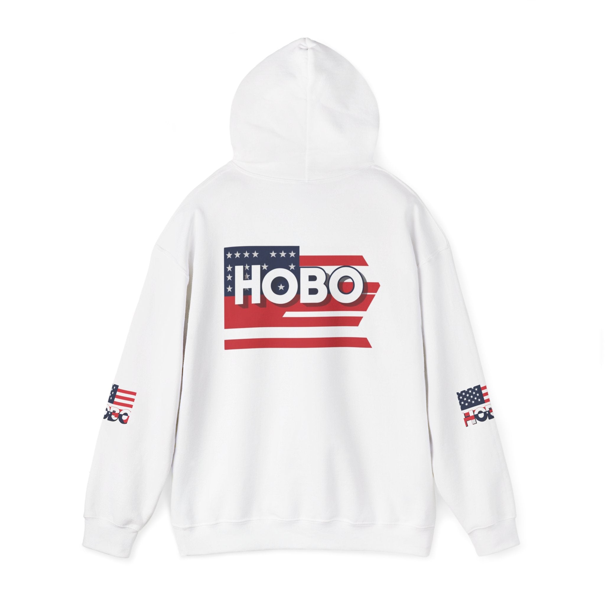 American Flag Hobo Hoodie | Unisex Heavy Blend Sweatshirt, Patriotic Apparel, Independence Day, Casual Wear, Gifts for Him/Her