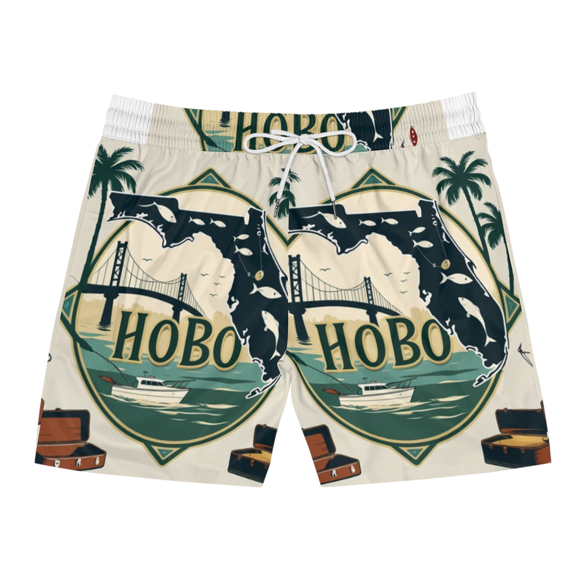 Men's Vibrant Florida Print Swim Shorts | Beachwear, Summer Vibes, Travel Essentials, Pool Party Outfit, Gift for Him