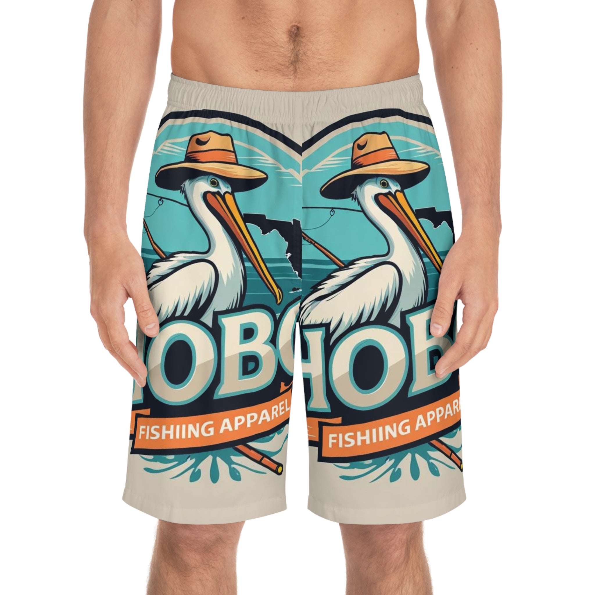 Men's Fishing Board Shorts - Hobo Style, Beachwear, Outdoor Apparel, Summer Swimwear, Fishing Gifts, Vacation Gear