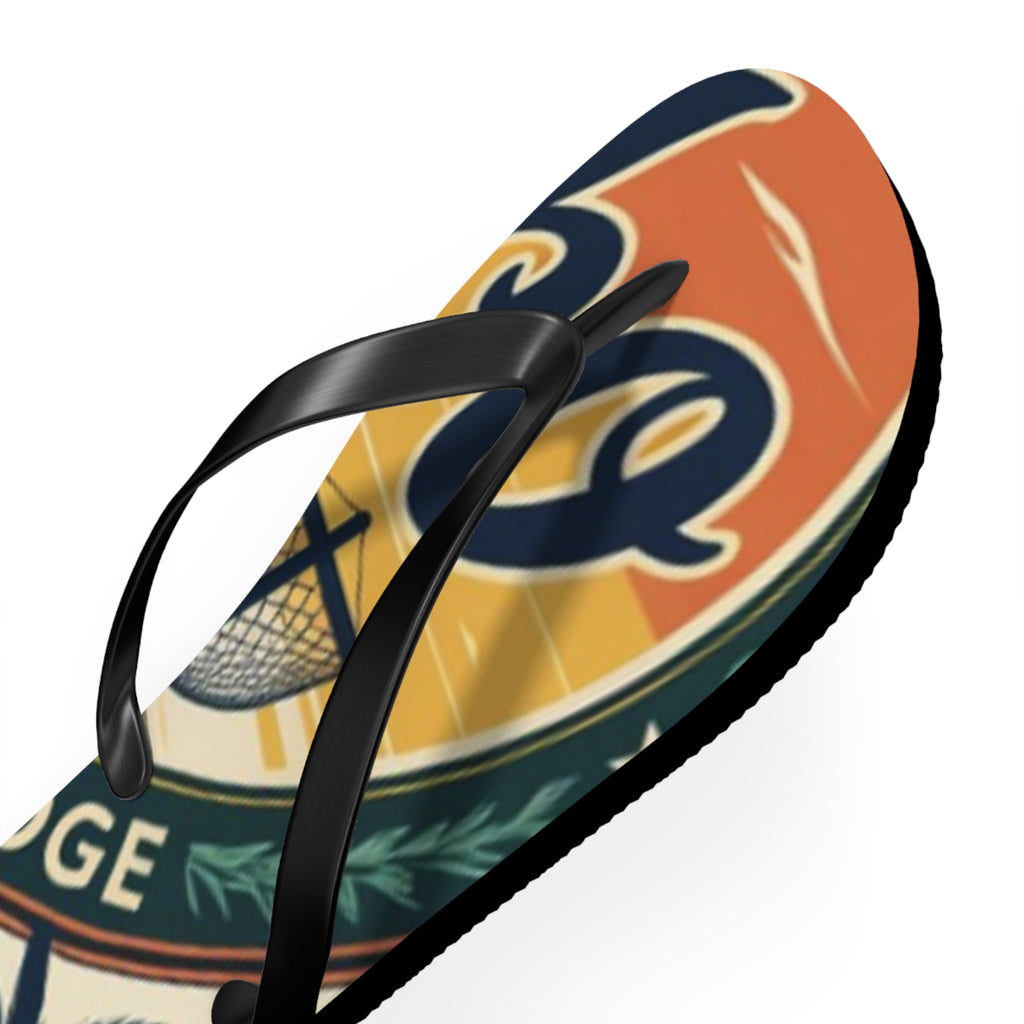 Retro Beach Flip Flops, Summer Footwear, Vacation Sandals, Gift for Beach Lovers, Custom Printed Flip Flops