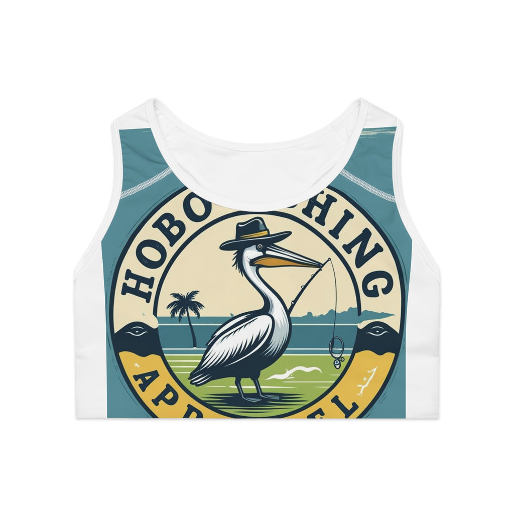 Hobo Fishing Sports Bra, Activewear for Fisherwomen, Eco-Friendly Yoga Bra, Beach Fashion, Gift for Outdoorsy Friends