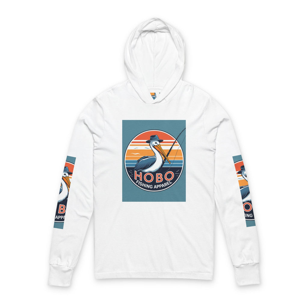 Hobo Fishing Apparel Unisex Hooded Long Sleeve Tee, Outdoor Hoodie, Fishing Shirt, Gift for Anglers, Summer Apparel