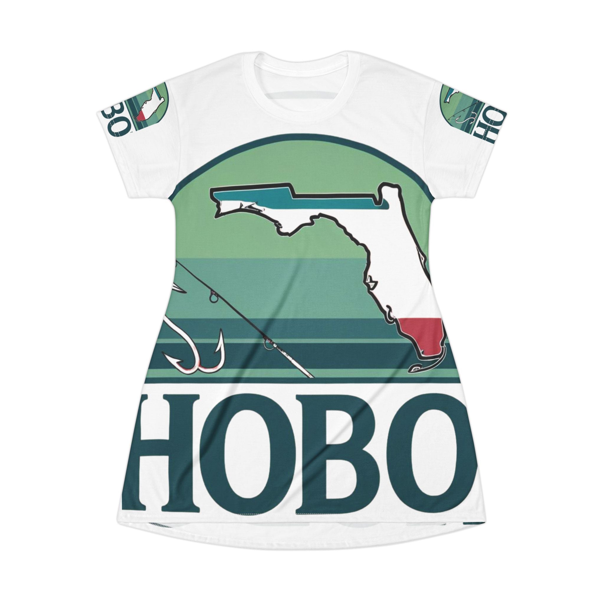 Florida Hobo T-Shirt Dress - Casual Summer Outfit, Bohemian Style Dress, Beach Wear, Vacation Dress, Unique Gift Idea