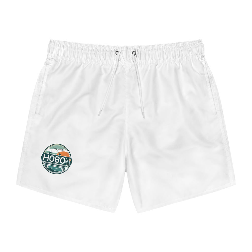 Retro Hobo Swim Trunks for Beach Days, Summer Vacation Gear, Lightweight Pool Shorts, Perfect for Surfing and Relaxing