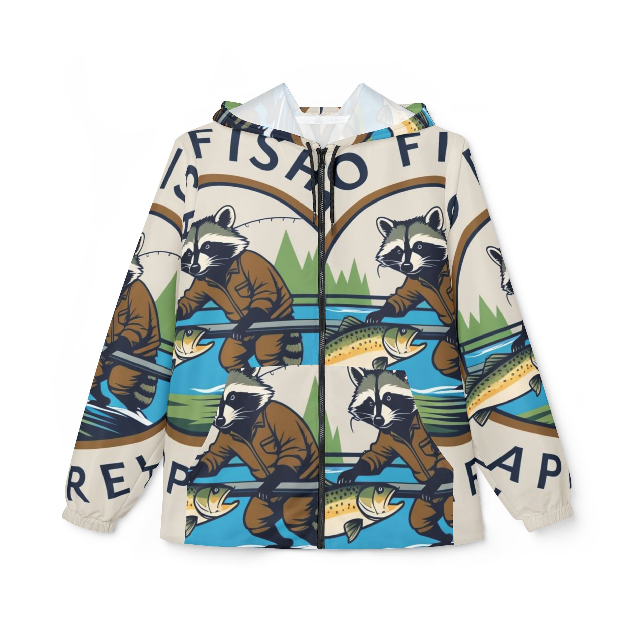 Tropical Windbreaker Jacket, Retro Beach Design, Unisex Raincoat, Summer Travel Gear, Surfing Gift, Festival Outerwear