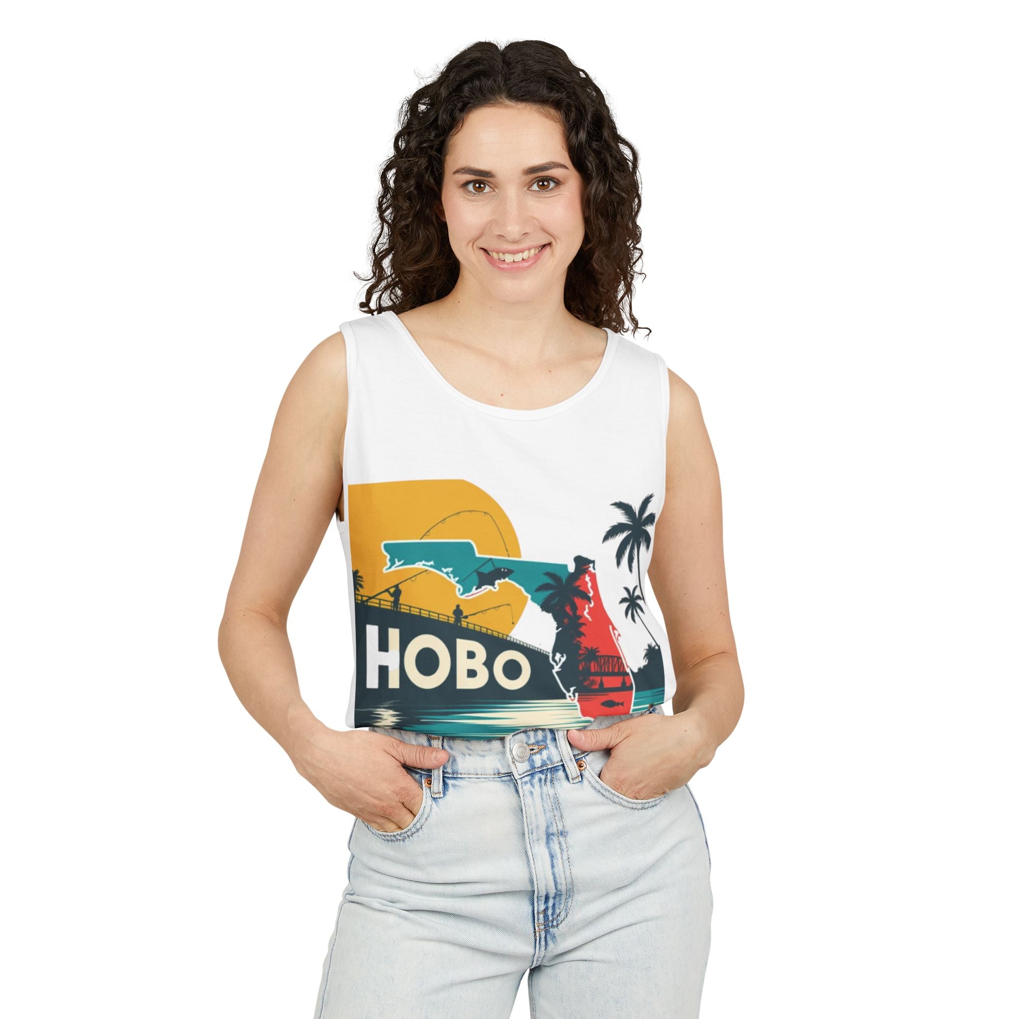 Hobo Florida Tank Top, Casual Summer Wear, Beach Vacation Style, Unisex Graphic Tee, Retro Florida Gift