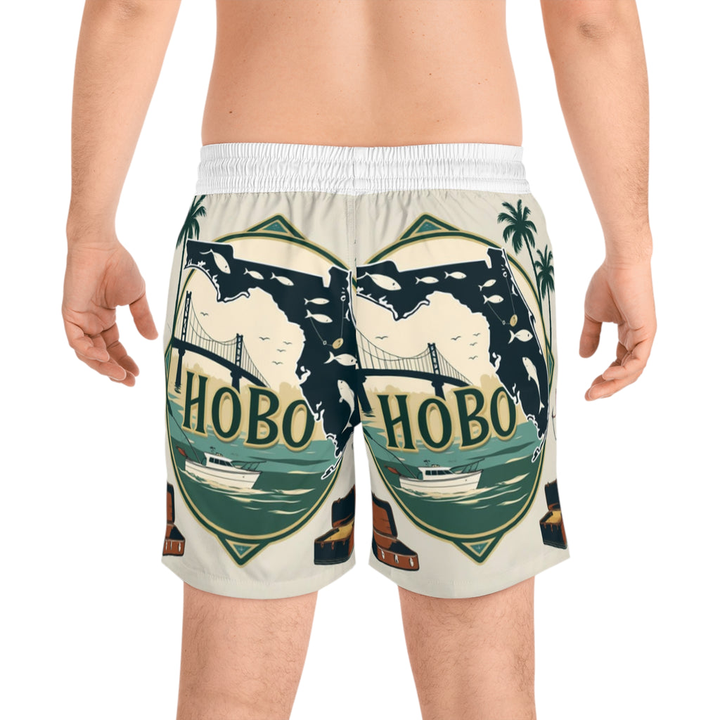 Men's Vibrant Florida Print Swim Shorts | Beachwear, Summer Vibes, Travel Essentials, Pool Party Outfit, Gift for Him