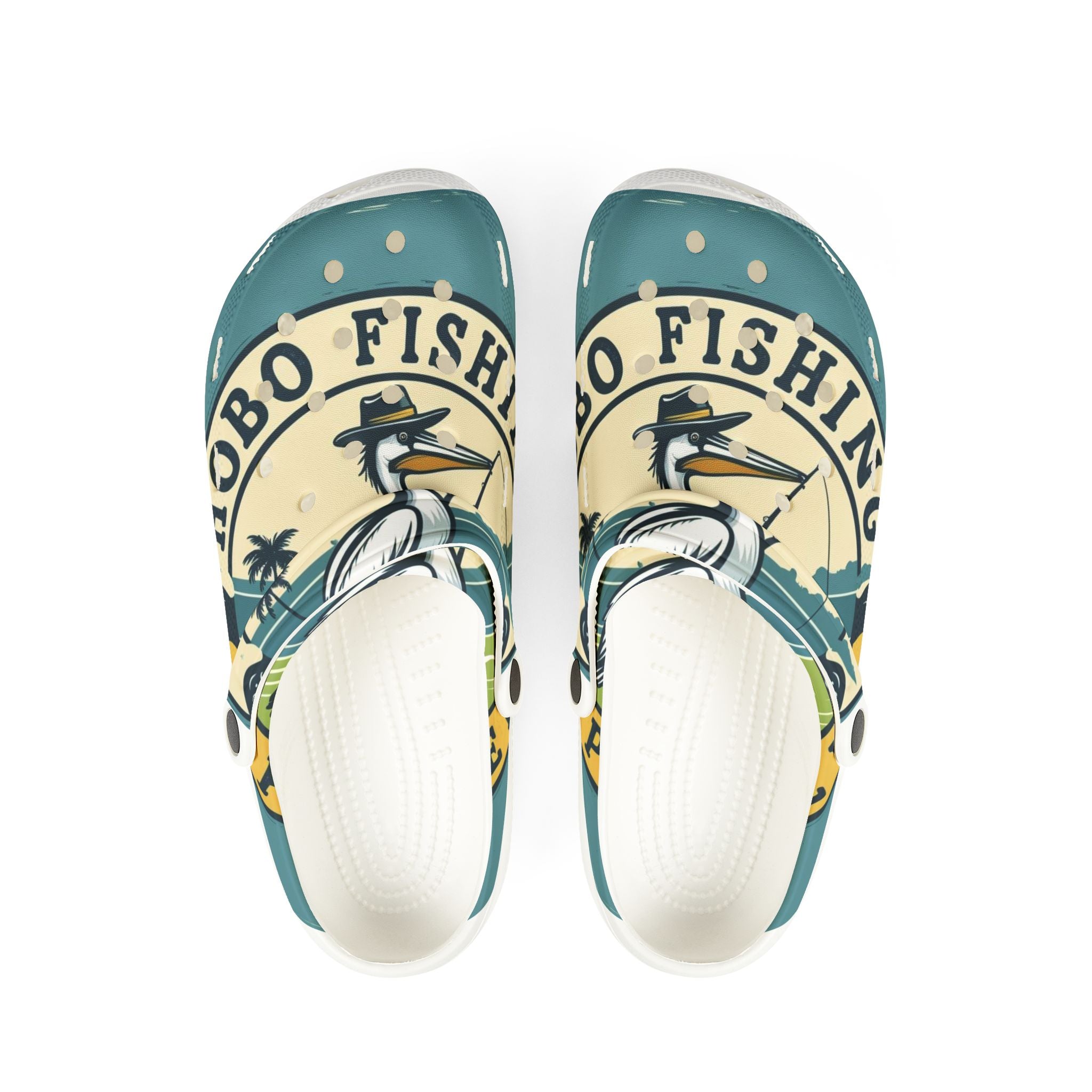 Fishing-Themed EVA Foam Clogs for Outdoor Fun, Beachwear, Casual Footwear, Gift for Fishermen, Everyday Comfort Shoes